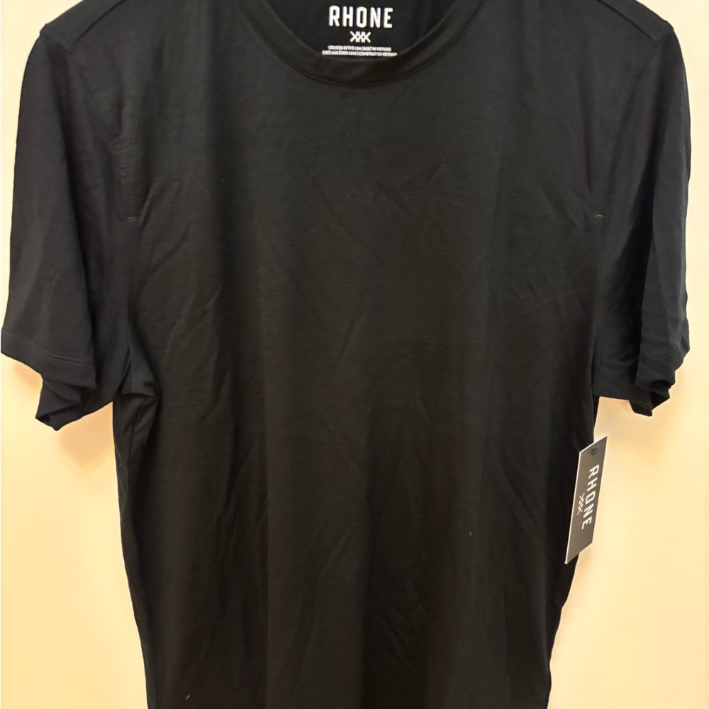 RHONE Black Modino Wool Tee